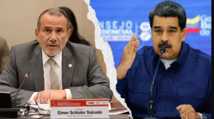 canciller, Elmer Schialer Salcedo retrocedió en su posición inicial de no condenar los resultados electorales que dieron ganador al dictador venezolano Nicolás Maduro