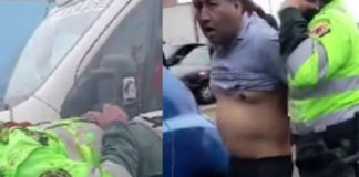 Conductor ebrio atropelló a policía