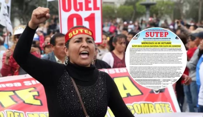 Sutep comunicó el inicio de una huelga escalonada