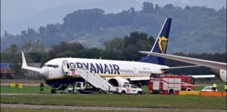 Avión de Ryanair fue evacuado de emergencia por incendio