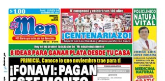 Portada Diario El Men (04/11/2024)