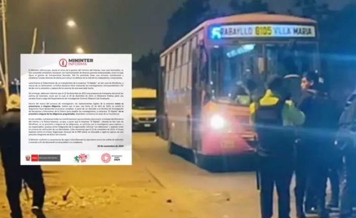 MININTER quita cuerpo tras asesinato de chofer