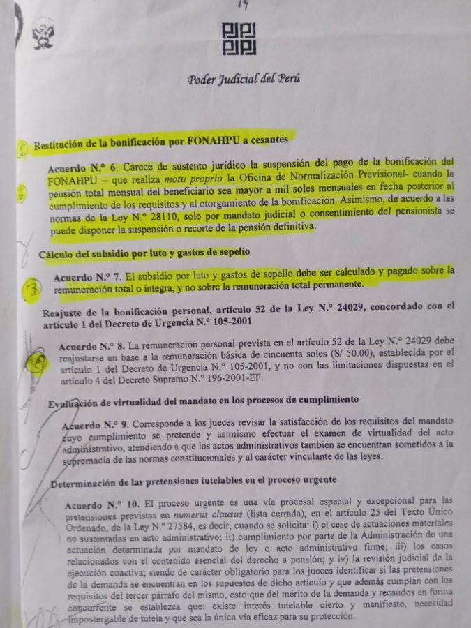 Restitución de la bonificación FONAHPU