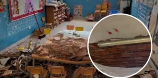 Caída de techo deja 6 escolares heridos