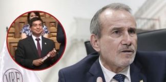 Canciller, Elmer Schialer , defiende a David Gómez Boluarte, hijo de Boluarte
