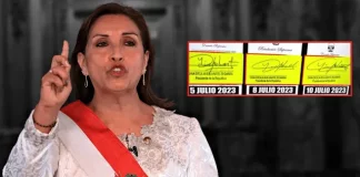 Dina Boluarte firmó actas de forma diferente tras su operación