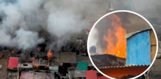 Incendio consume un multifamiliar en Breña