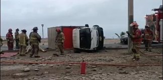 Furgoneta terminó despistándose en la bajada Bertolotto