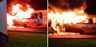 Incendio en bus de transporte público moviliza a bomberos en El Agustino Incendio en bus de transporte público moviliza a bomberos en El Agustino