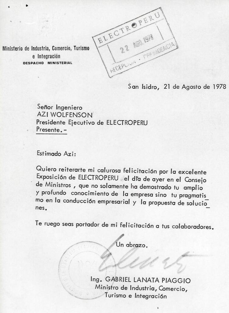 Excelente exposicion de ELECTROPERU por Ministro de Industria, Comercio, Turismo e integracion