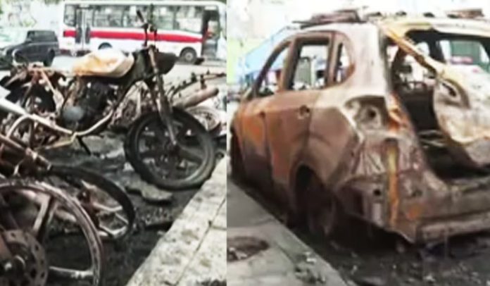 Queman 5 motos y una camioneta