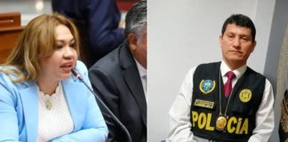 empresaria Karelim López; el coronel PNP en retiro Harvey Colchado