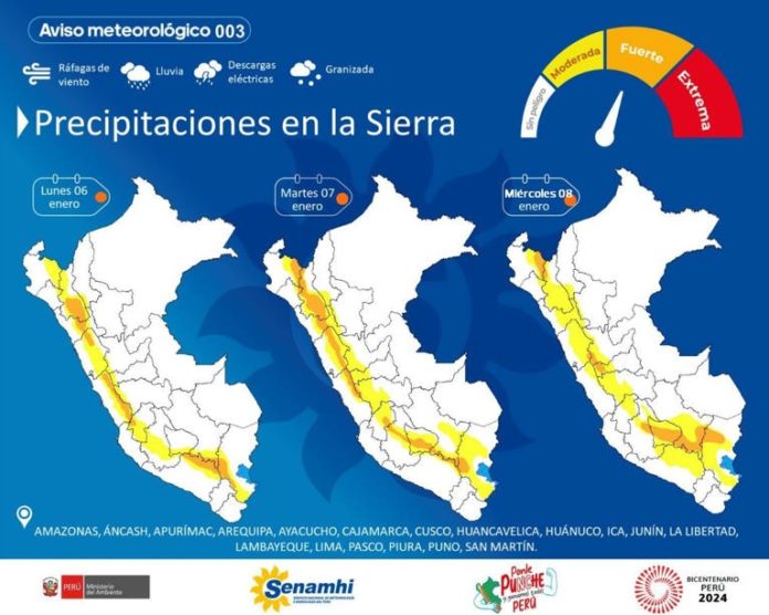 Senamhi emite alerta naranja por lluvias Senamhi emite alerta naranja por lluvias