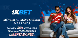Sigue los mejores partidos de la clasificación de la Copa Libertadores con una promoción rentable de 1xBet