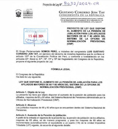 Proyecto de Ley 8632/2024-CR