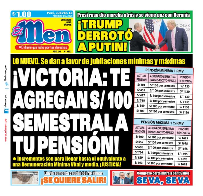 Portada Diario El Men (13/02/2025)