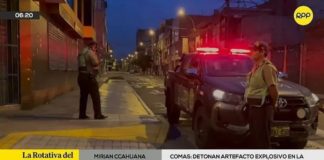 Comas: Sujeto detonó explosivo en la puerta de una pollería Comas: Sujeto detonó explosivo en la puerta de una pollería