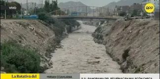 Caudal del Río Rímac aumentó tras lluvias en la Sierra Caudal del Río Rímac aumentó tras lluvias en la Sierra