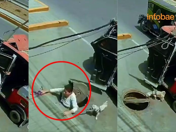 Ancón: Mujer y su mascota sufren caída en un pozo de telefonía Ancón: Mujer y su mascota sufren caída en un pozo de telefonía