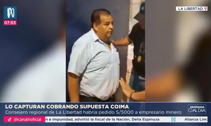 Consejero regional cae con cinco mil soles de coima Consejero regional cae con cinco mil soles de coima