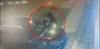 Delincuente robó retrovisores de una camioneta