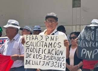 “Deroguen el inciso 3.4 para aumento real a PNP y FF.AA.” Pensionistas de la Policía Nacional y las Fuerzas Armadas
