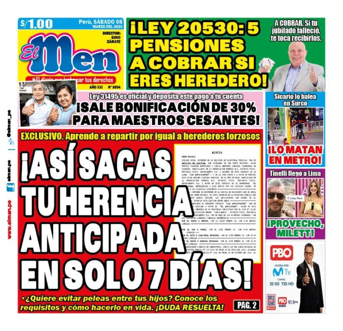 Portada Diario El Men (08/03/2025)