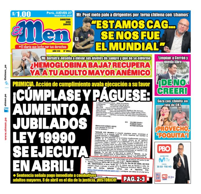 Portada Diario El Men (27/02/2025)