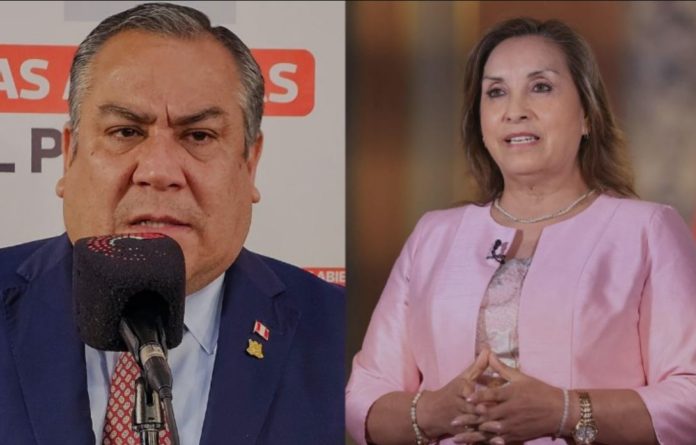 Gustavo Adrianzén y Dina Boluarte