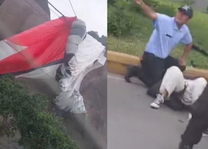 Mujer se accidentó en parapente