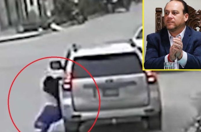 alcalde del distrito de Pimentel, Enrique Navarro Cacho Sousa, arrastra con su camioneta a la ex reina de belleza Fiorella Ramírez Chopitea