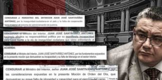 moción de censura contra el ministro del Interior, Juan José Santiváñez
