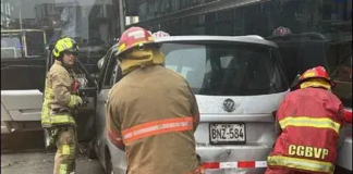Automóvil invadió vía del Metropolitano y chocó frontalmente Automóvil invadió vía del Metropolitano y chocó frontalmente con bus
