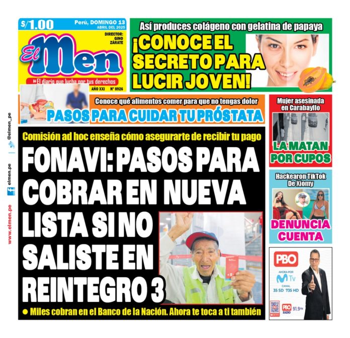 Portada Diario El Men (13/04/2025)