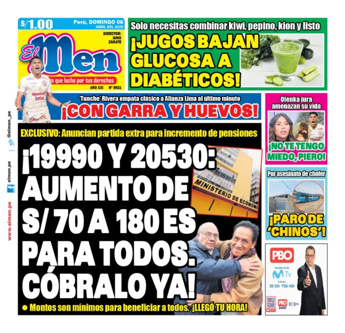 Portada Diario El Men (06/04/2025)
