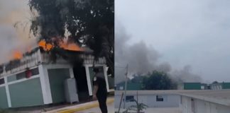 Incendio arrasa escuela PNP en Puente Piedra