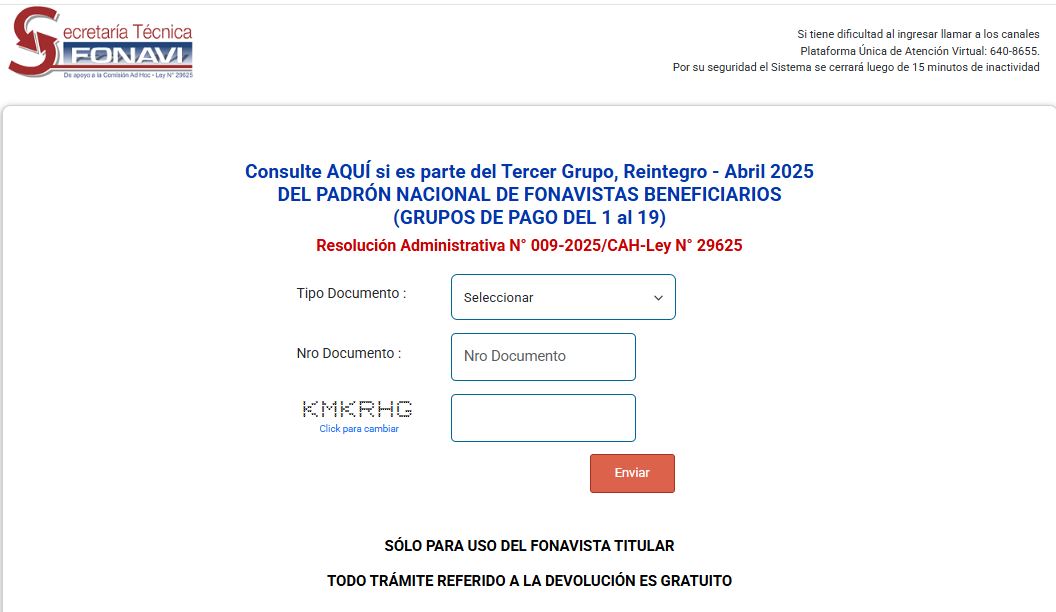 consulte AQUÍ si es beneficiario del tercer grupo de reintegro