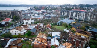 Tornado destrulle casas y deja varios heridos al sur de Chile