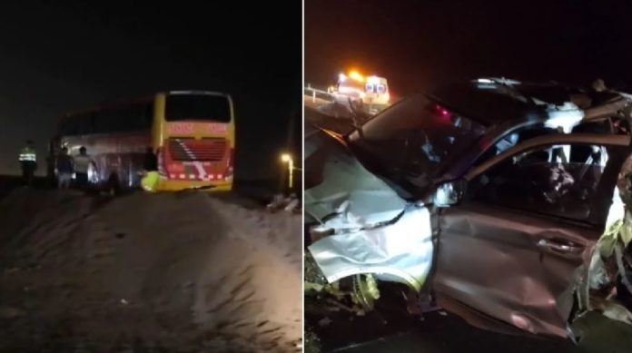 Choque múltiple deja 4 heridos en estado grave