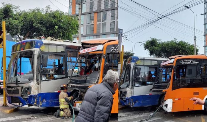 Diez heridos en choque de corredor azul y bus