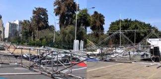 Estructura metálica deja cuatro heridos