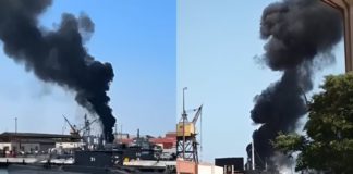 Incendio en la Base Naval