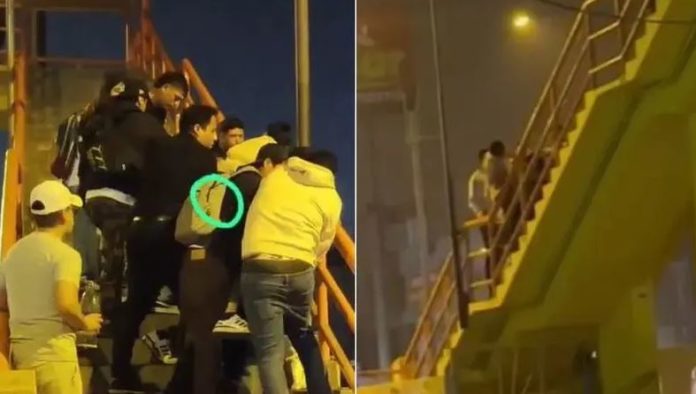 Lo arrojan desde puente peatonal de Los Olivos Lo arrojan desde puente peatonal de Los Olivos