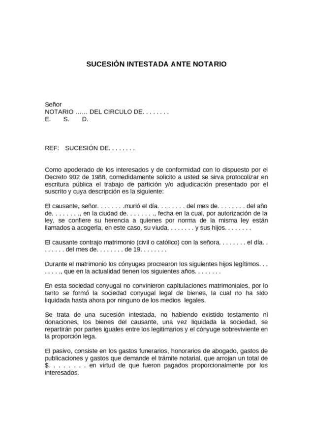sucesión intestada