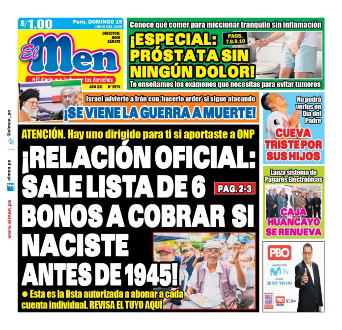 Portada Diario El Men (15/06/2025)