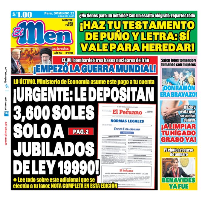 Portada Diario El Men (22/06/2025)