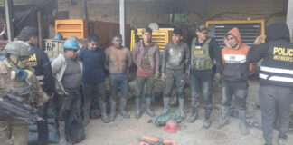 Detiene a seis hombres armados en una bocamina en Pataz