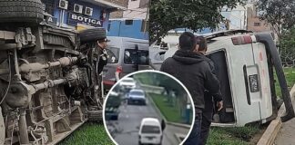 Bus vuelca y deja 14 heridos