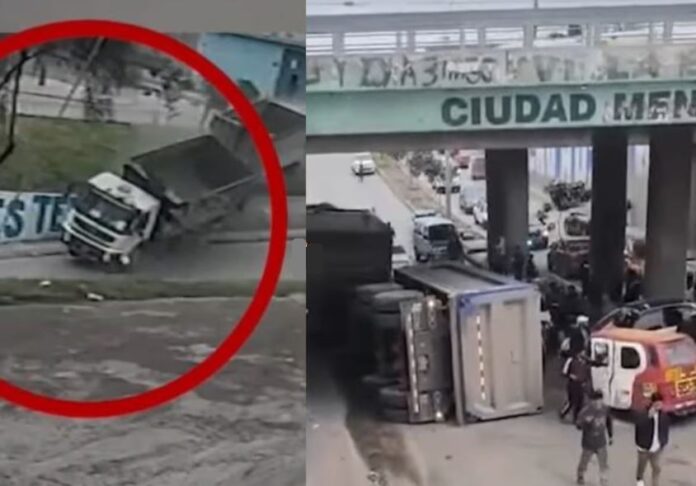 Camión se descarrila y casi mata a 3 Camión se descarrila y casi mata a 3