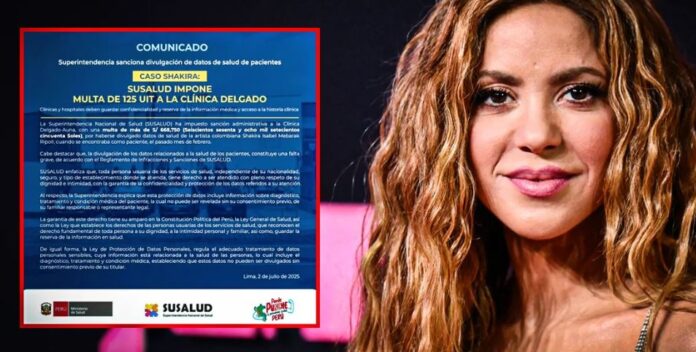 Pagará multaza por filtrar acto médico de Shakira